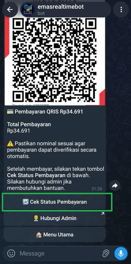 Bayar lalu cek status pembayaran